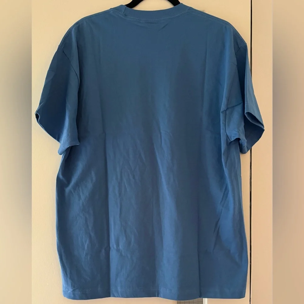 Hanes Blue Short Sleeve Tee Classic Crew Neck - Picture 3 of 4